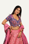 Silk Banarasi Lehenga Choli with Hand Work Blouse & Fancy Cutwork