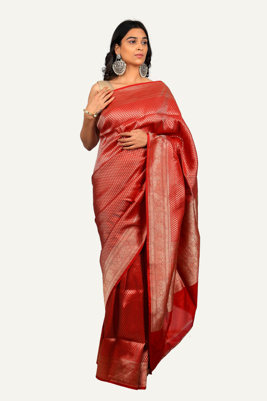 Maroon Pure Katan Silk Saree