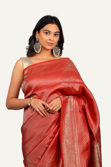 Maroon Pure Katan Silk Saree
