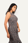 Gray Colour Totally Hand Work On Net With Designer Fish Cut Gown