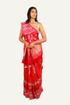 Gaji Silk Bandhni Saree With Lagadi Patto and Fully Handwork