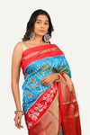 Blue With Pink Hyderabadi Patola Saree