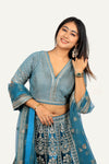 Micro Velvet Chaniya Choli with Machine Work