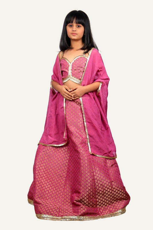 Banarasi Indowestern Set with Organza Shrug