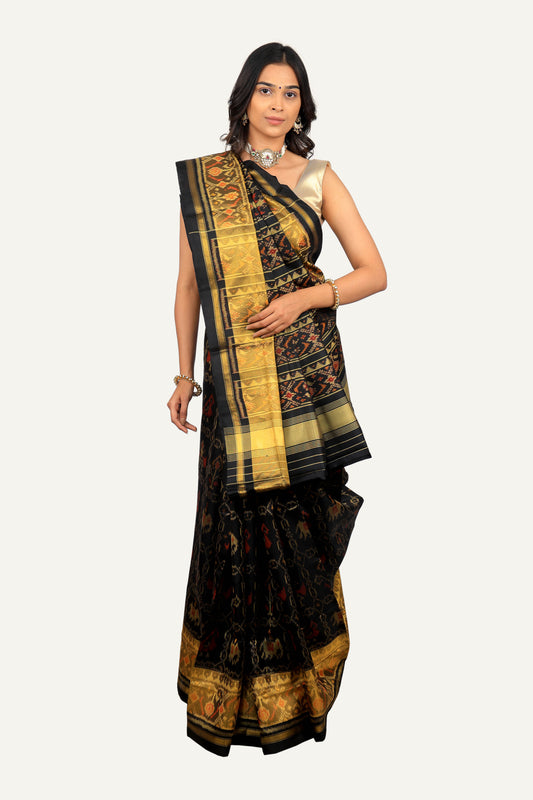 Black Rajkoti Patola Saree