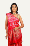 Gaji Silk Bandhni Saree With Lagadi Patto and Fully Handwork