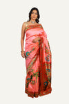 Peach Lotus Paithani Saree