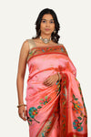 Peach Lotus Paithani Saree