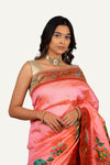 Peach Lotus Paithani Saree
