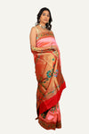 Peach Lotus Paithani Saree