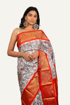 White Kanjivaram Patola Saree