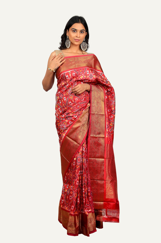 Onion Pink Patola Silk Saree