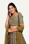 Raw Silk Katdana & Zardosi Handwork Lehenga Choli