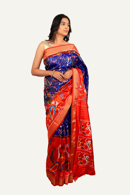 Blue Hyderabadi Patola Saree