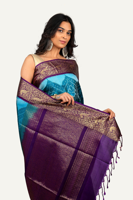 Blue Silk Patola Saree