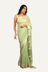 Pista Green Georgette Fancy Saree