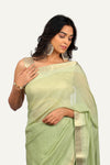 Pista Green Georgette Fancy Saree
