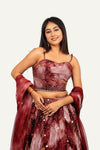 Soft Organza Lehenga Choli with Sparkling Tikki