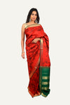 Red Soft Silk Hand Printed Saree