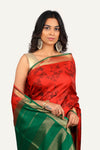 Red Soft Silk Hand Printed Saree