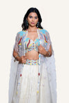 Off White with Multicolor Perl Handwork Women Indowestern