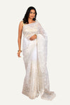 White Organza With Aari & Zari Work Saree