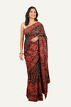 Black Georgette Multi Colour Resam Work Saree