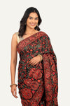 Black Georgette Multi Colour Resam Work Saree