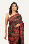 Black Georgette Multi Colour Resam Work Saree