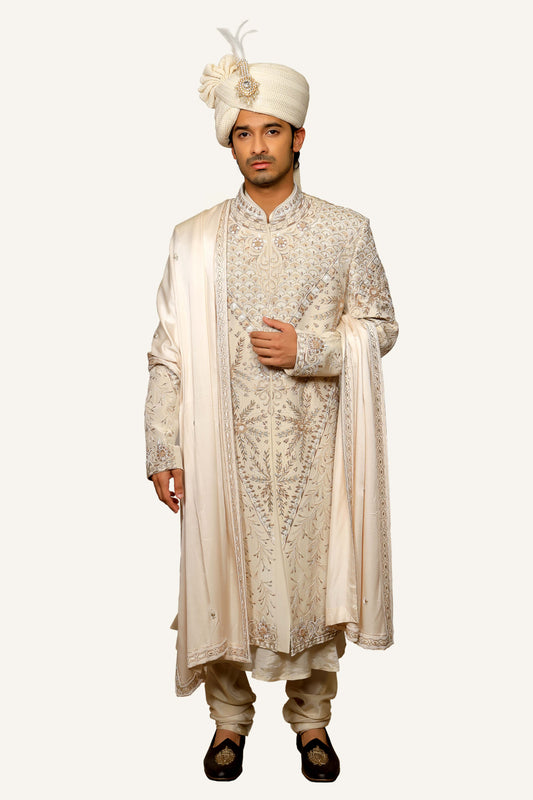 Rajwadi Sherwani with Hand Work