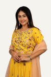 Yellow Italian Crepe Lehenga Choli with Fully Handworked Blouse