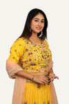 Yellow Italian Crepe Lehenga Choli with Fully Handworked Blouse
