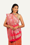 Banarasi Georgette Silver Gold Zari with Bandhni Saree