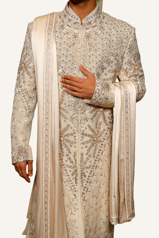 Rajwadi Sherwani with Hand Work
