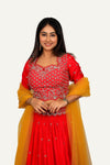 Pink Italian Crepe Silk Lehenga Choli With Hand Work Blouse & All-Over Butti In Skirt