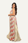 Stylish Zari & Embroidery Long Jacket with Silk Blouse & Fish-Cut Skirt
