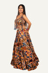 Peach Colour Floral Designer Western Lengha Choli