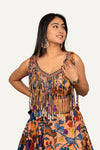 Peach Colour Floral Designer Western Lengha Choli