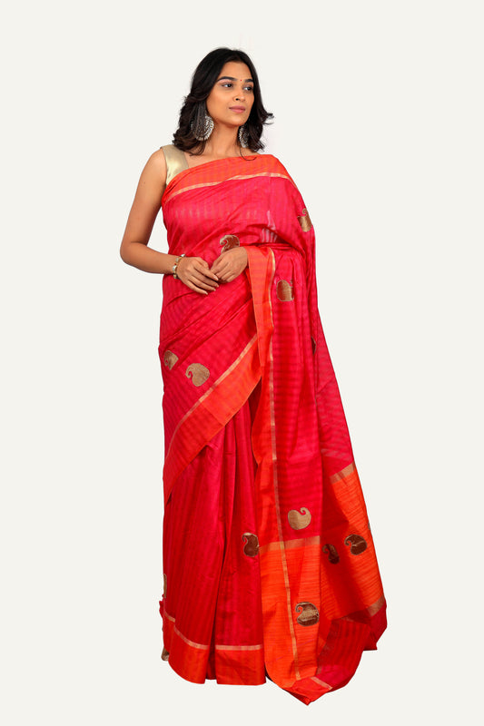 Pink Silk Saree