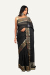 Black Chiffon Saree with Parsi Border