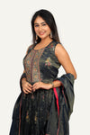 Green And Wine Colour Tissue Shimmer Silk Top And Plazo