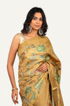 Kalamkari Print Saree in Base Colour