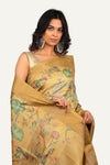 Kalamkari Print Saree in Base Colour