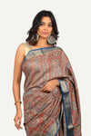 Gray Kalamkari Print Saree