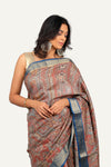 Gray Kalamkari Print Saree