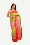 Parrot Green Tissue Silk Saree