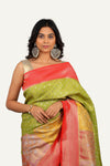 Parrot Green Tissue Silk Saree