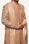 Raw Silk Sherwani With Fully Hand Work