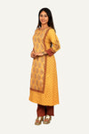Yellow Printed Kurti Pant