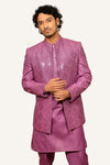 Lavender Indowestern With Mirror Work